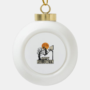 Halloween Basketball Happy Halloween Vintage Sport Ceramic Ball Christmas Ornament