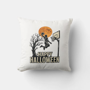Halloween Basketball Happy Halloween Vintage Sport Cushion