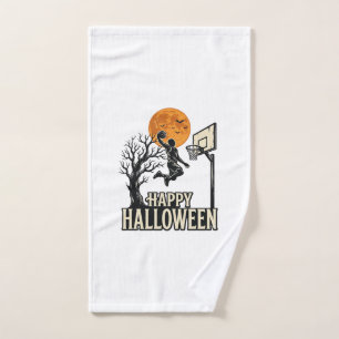 Halloween Basketball Happy Halloween Vintage Sport Hand Towel