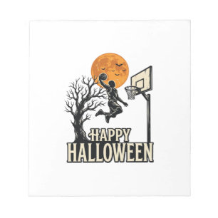 Halloween Basketball Happy Halloween Vintage Sport Notepad