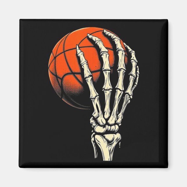 Halloween Basketball Skeleton Skull Player Men Boy Magnet (Front)