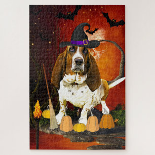 Halloween Basset Hound Dog Jigsaw Puzzle
