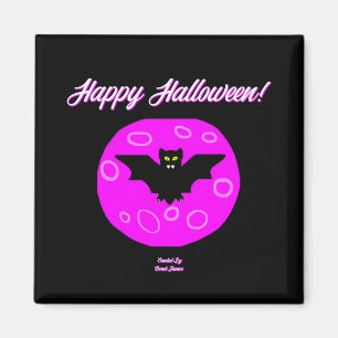 Halloween Bat 2 Inch Square Magnet