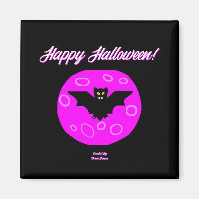 Halloween Bat 2 Inch Square Magnet (Front)