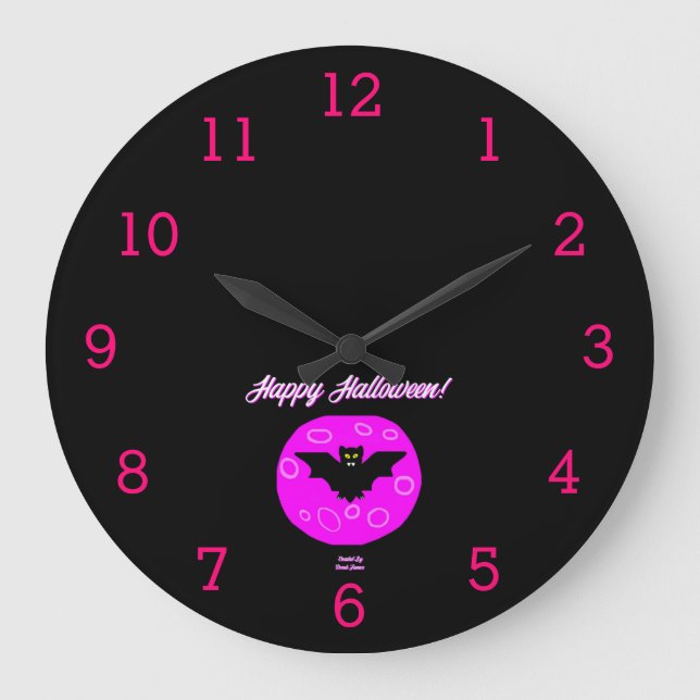 Halloween Bat Acrylic Wall Clock (Front)