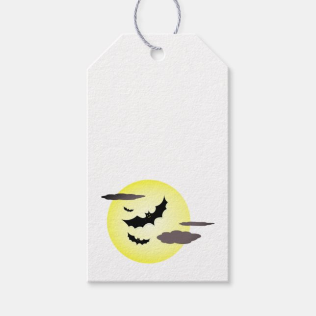 Halloween Bat and Full Moon Gift Tag (Front)