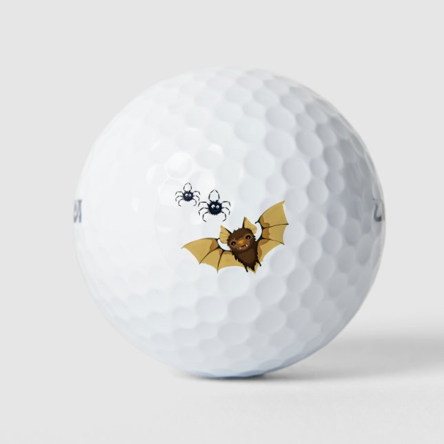 Halloween Bat and Spiders Golf Balls (Front)