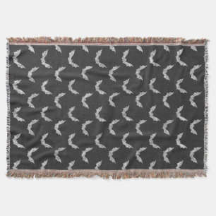 Halloween Bat Chalkboard Pattern Throw Blanket
