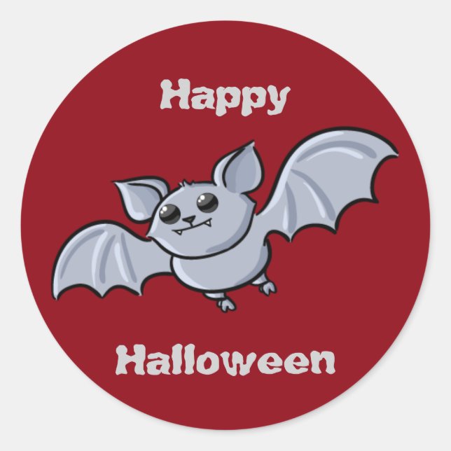 Halloween Bat Classic Round Sticker (Front)