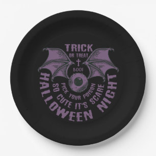 Halloween Bat Eyeball Paper Plate – Spooky 