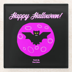 Halloween Bat Glass Coaster