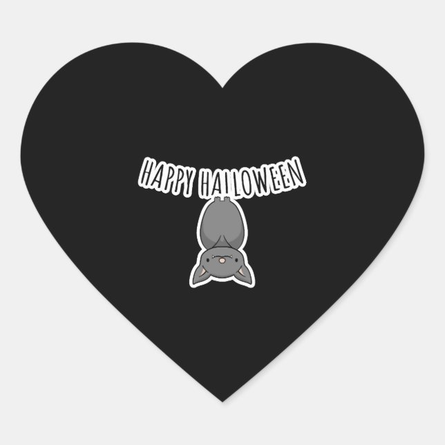 Halloween Bat    Heart Sticker (Front)