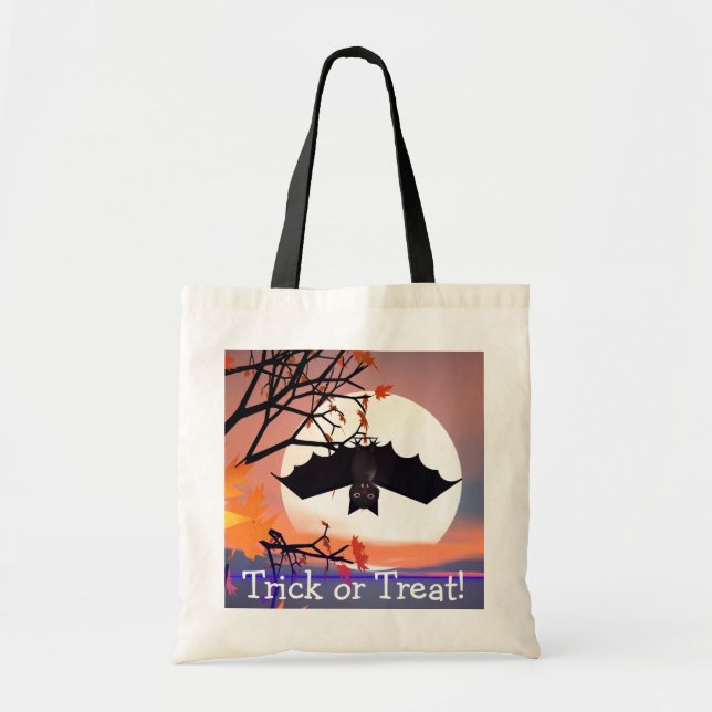 Halloween Bat in Tree Tote Bag (Front)