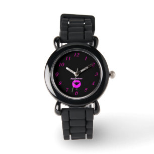 Halloween Bat Kids Silver Glitter Watch