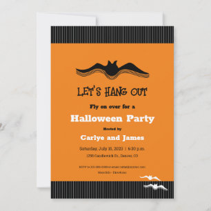Halloween Bat, Let's Hang Out Invitation