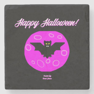 Halloween Bat Marble Stone Coaster