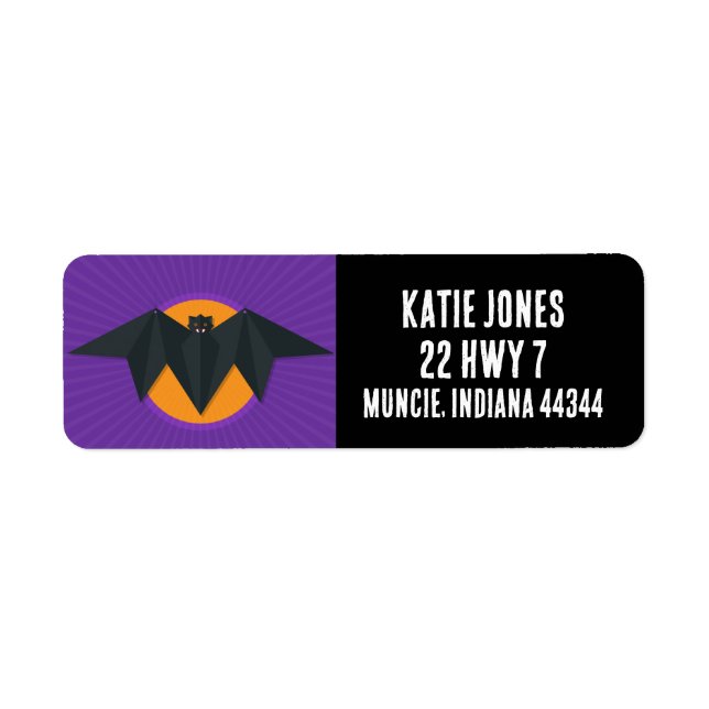 HALLOWEEN BAT MOON RETURN ADDRESS LABELS (Front)
