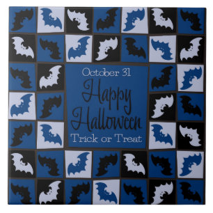 Halloween bat mosaic ceramic tile