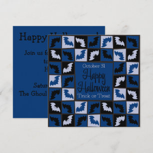 Halloween bat mosaic invitation