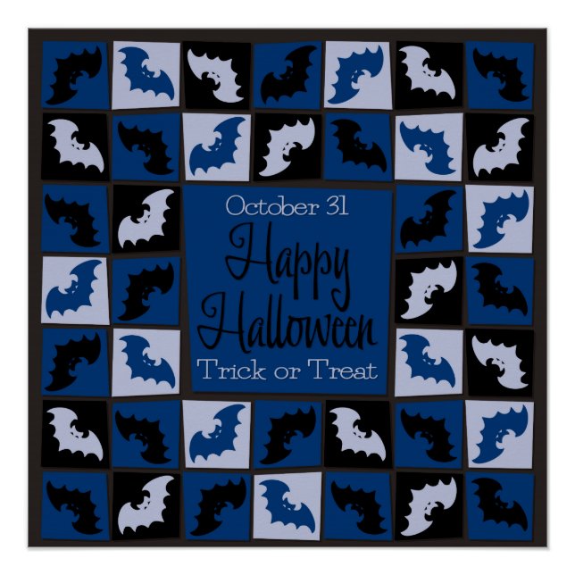 Halloween bat mosaic poster (Front)