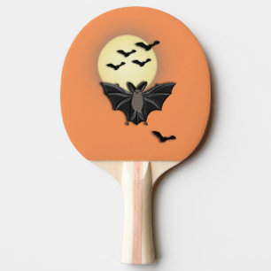 Halloween Bat Orange Ping Pong Paddle