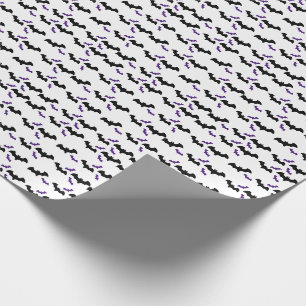 Halloween Bat Print Wrapping Paper