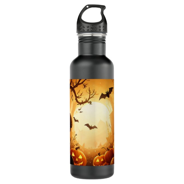 Halloween/Bat/Pumpkin/Fall  710 Ml Water Bottle (Front)