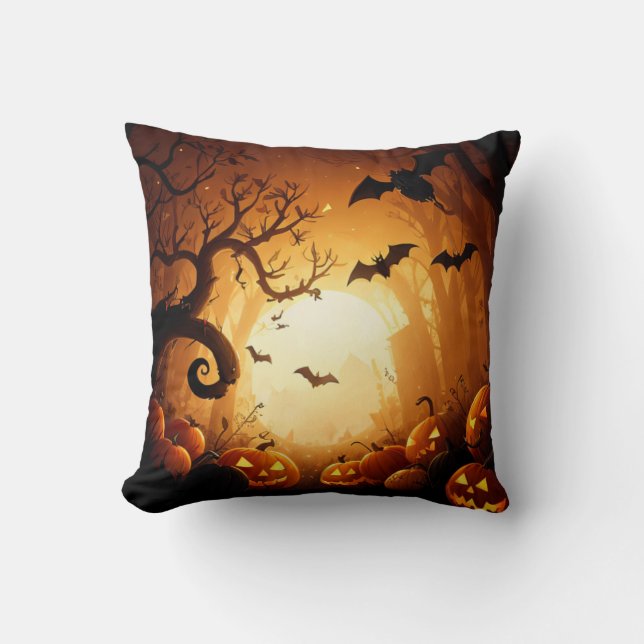 Halloween/Bat/Pumpkin/Fall  Cushion (Front)