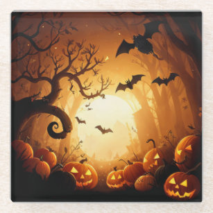 Halloween/Bat/Pumpkin/Fall  Glass Coaster