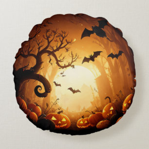 Halloween/Bat/Pumpkin/Fall  Round Cushion