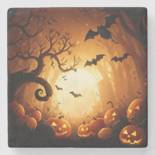 Halloween/Bat/Pumpkin/Fall  Stone Coaster