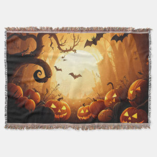 Halloween/Bat/Pumpkin/Fall Throw Blanket