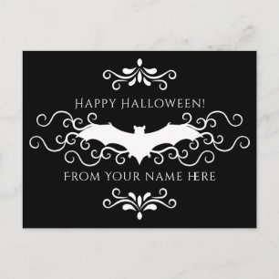 Halloween bat recipe postcard