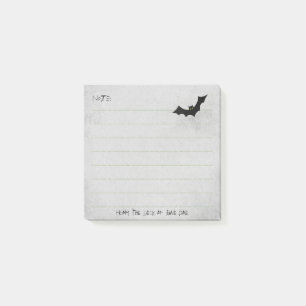 Halloween Bat Silhouette -  Grey - Lined Post-it Notes