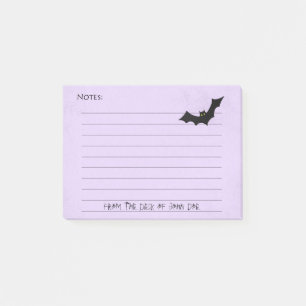 Halloween Bat Silhouette over Purple - Lined Post-it Notes