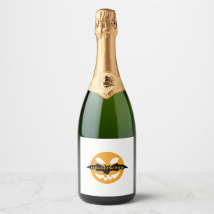 Halloween bat sparkling wine label