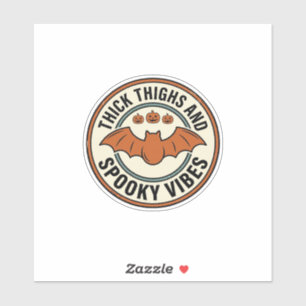 Halloween Bat Thick Thighs Spooky Vibes Vintage_1