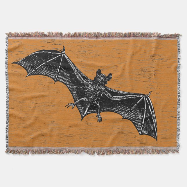 Halloween Bat Throw Blanket (Front)