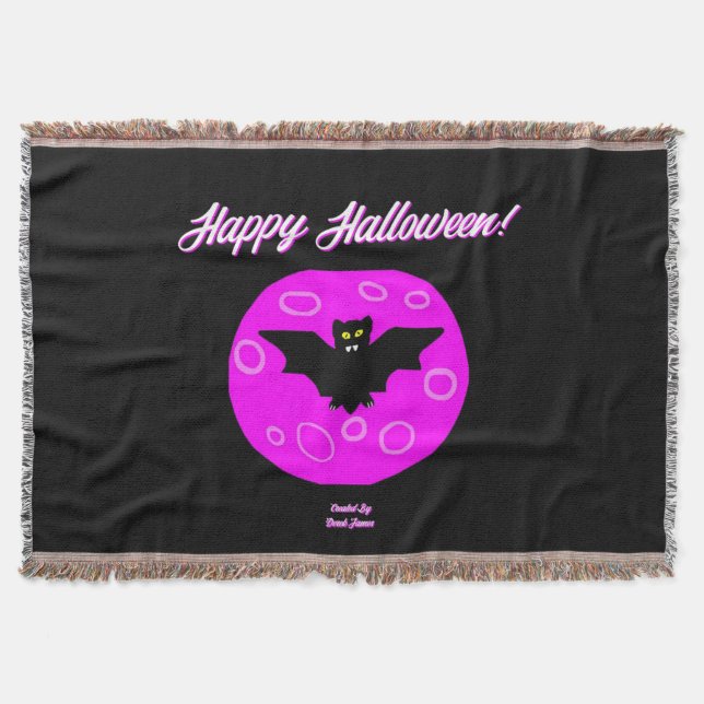Halloween Bat Throw Blanket (Front)