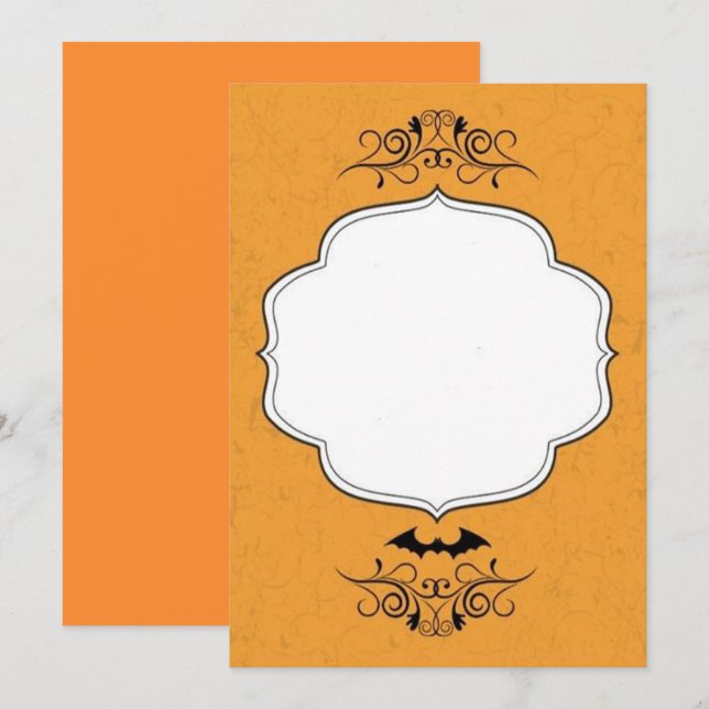 Halloween Bat Wedding Invitation (Front/Back)