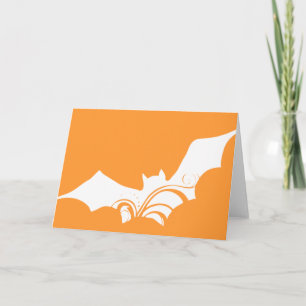 Halloween Bat White Colour Halloween Greeting Card