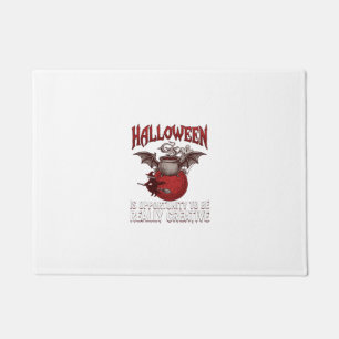 Halloween Bat Winged Cauldron Flying Witch Ghost Doormat