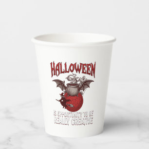 Halloween Bat Winged Cauldron Flying Witch Ghost Paper Cups