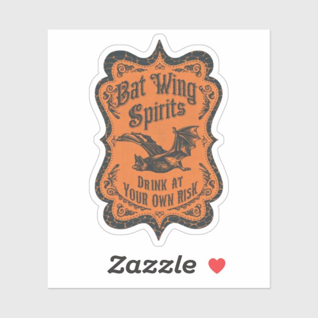 Halloween Bat Wings Spirits Witchs Potion Bottle (Sheet)