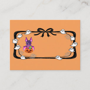 Halloween Bat With Candy Orange Place Card