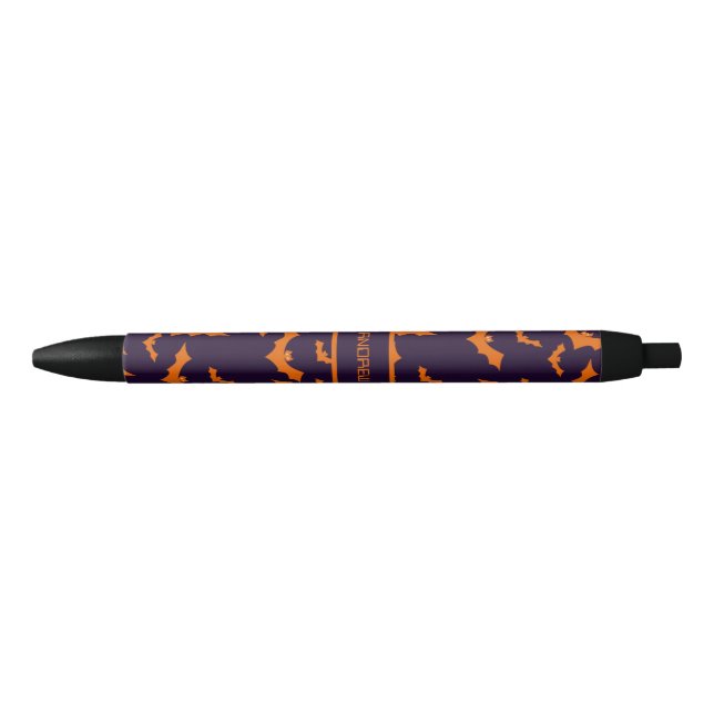 Halloween Bat With Custom Name Black Ink Pen (Front)
