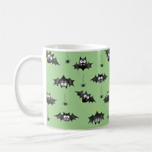 Halloween Bats and Dangling Spiders Mug