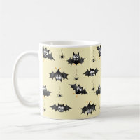 Halloween Bats and Dangling Spiders Mug