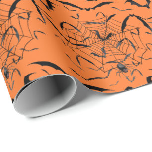 Halloween Bats and Spiders Wrapping Paper