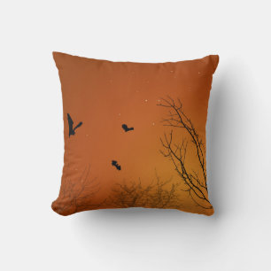 Halloween Bats and Trees Cushion